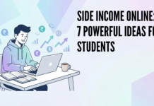 How to Build a Side Income Online While Studying Hero image showing a working student building a side income online with laptop and digital money icons