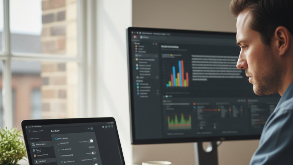 User changing privacy settings to protect data while using AI tools.”