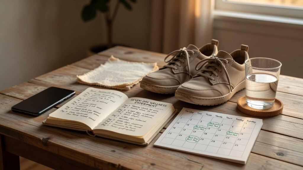 Seven-day wellness experiment for improving daily energy.