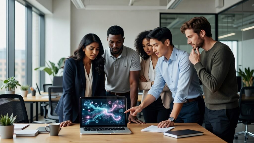 Young professionals preparing for an AI-powered job market